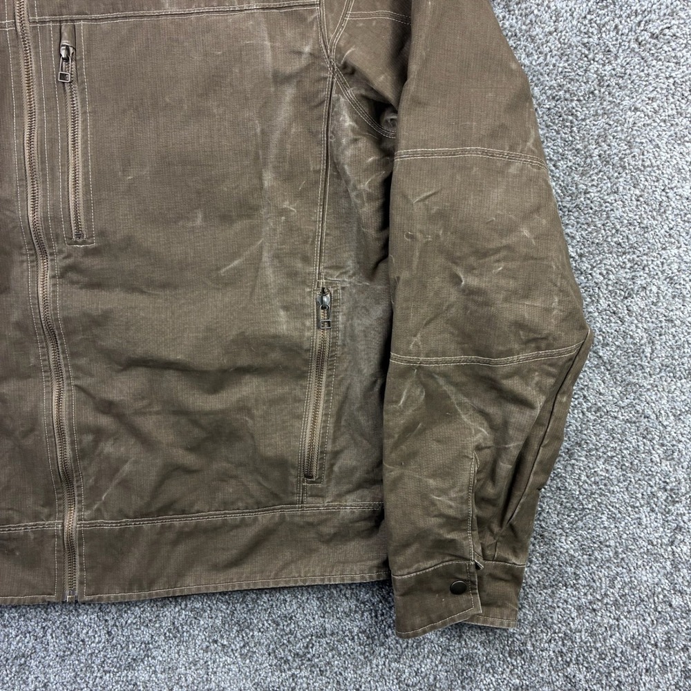Kuhl Burr Jacket Mens 2XL Olive Green Canvas Quilted Vintage Patina 1053 - Picture 3 of 8